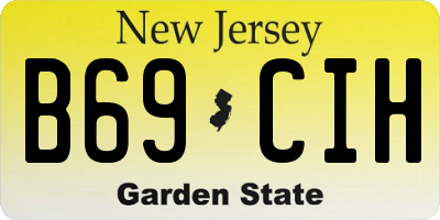 NJ license plate B69CIH