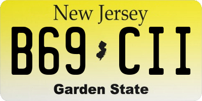 NJ license plate B69CII