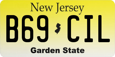 NJ license plate B69CIL
