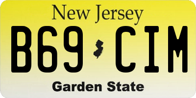NJ license plate B69CIM