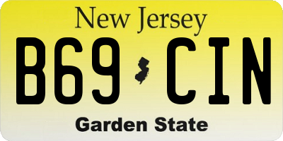 NJ license plate B69CIN