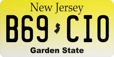 NJ license plate B69CIO
