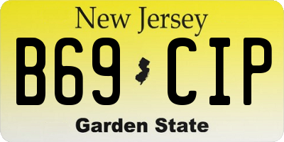 NJ license plate B69CIP