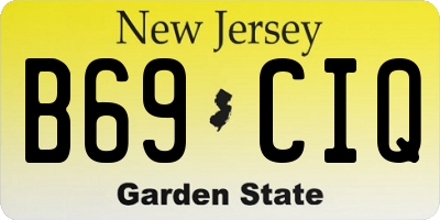 NJ license plate B69CIQ