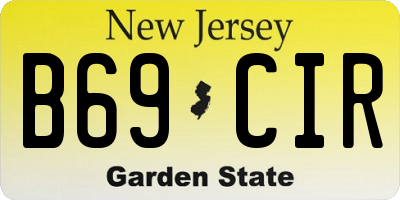 NJ license plate B69CIR