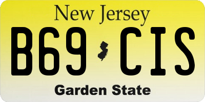 NJ license plate B69CIS