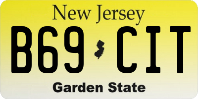NJ license plate B69CIT