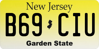 NJ license plate B69CIU