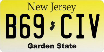 NJ license plate B69CIV