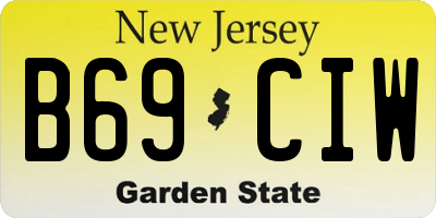 NJ license plate B69CIW