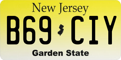 NJ license plate B69CIY
