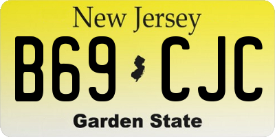 NJ license plate B69CJC