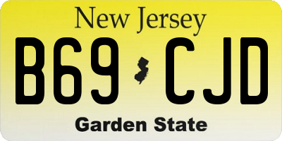 NJ license plate B69CJD