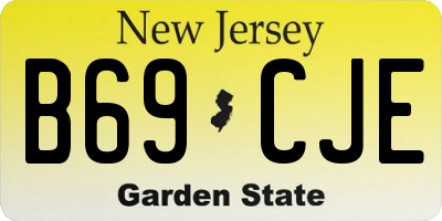 NJ license plate B69CJE