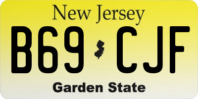 NJ license plate B69CJF