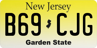 NJ license plate B69CJG