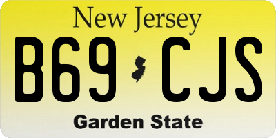 NJ license plate B69CJS