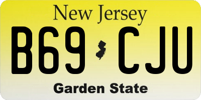 NJ license plate B69CJU