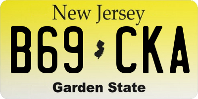 NJ license plate B69CKA