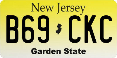 NJ license plate B69CKC