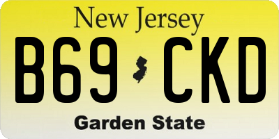NJ license plate B69CKD