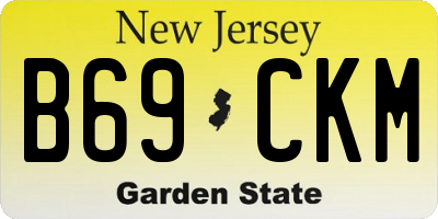 NJ license plate B69CKM