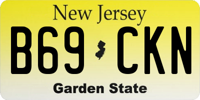NJ license plate B69CKN