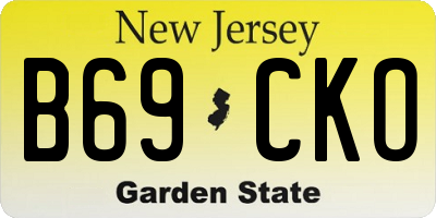 NJ license plate B69CKO