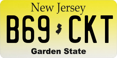 NJ license plate B69CKT