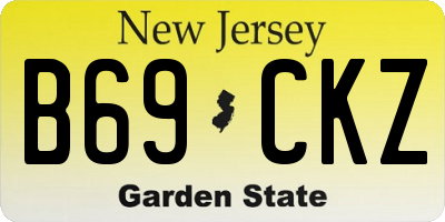 NJ license plate B69CKZ