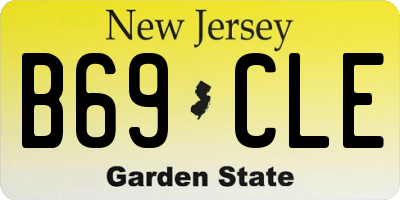 NJ license plate B69CLE
