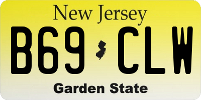 NJ license plate B69CLW