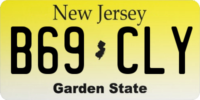 NJ license plate B69CLY