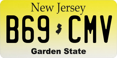 NJ license plate B69CMV