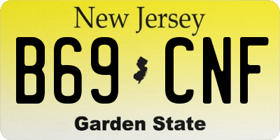 NJ license plate B69CNF