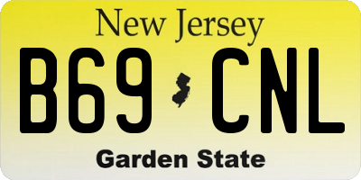 NJ license plate B69CNL