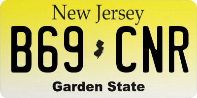 NJ license plate B69CNR
