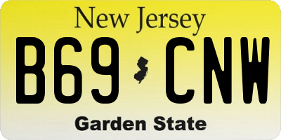 NJ license plate B69CNW