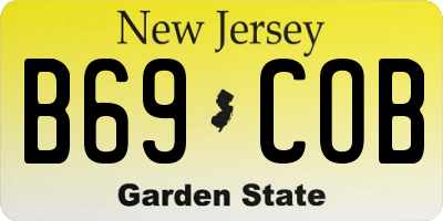 NJ license plate B69COB