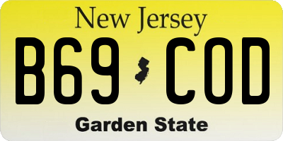 NJ license plate B69COD