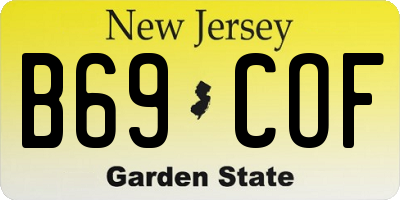 NJ license plate B69COF