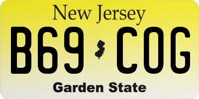 NJ license plate B69COG