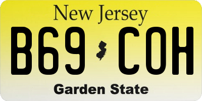NJ license plate B69COH