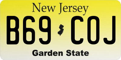 NJ license plate B69COJ