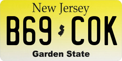 NJ license plate B69COK