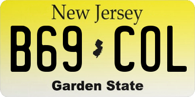NJ license plate B69COL
