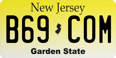 NJ license plate B69COM