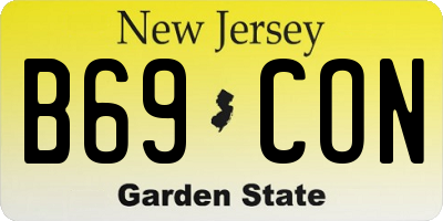 NJ license plate B69CON