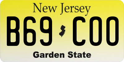 NJ license plate B69COO