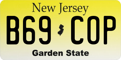 NJ license plate B69COP